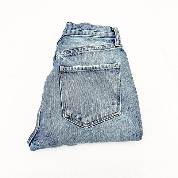 AGOLDE Riley Vintage Wash Denim Jeans Button Fly Raw Hem A056D-1206 Size 27 - Picture 1 of 8